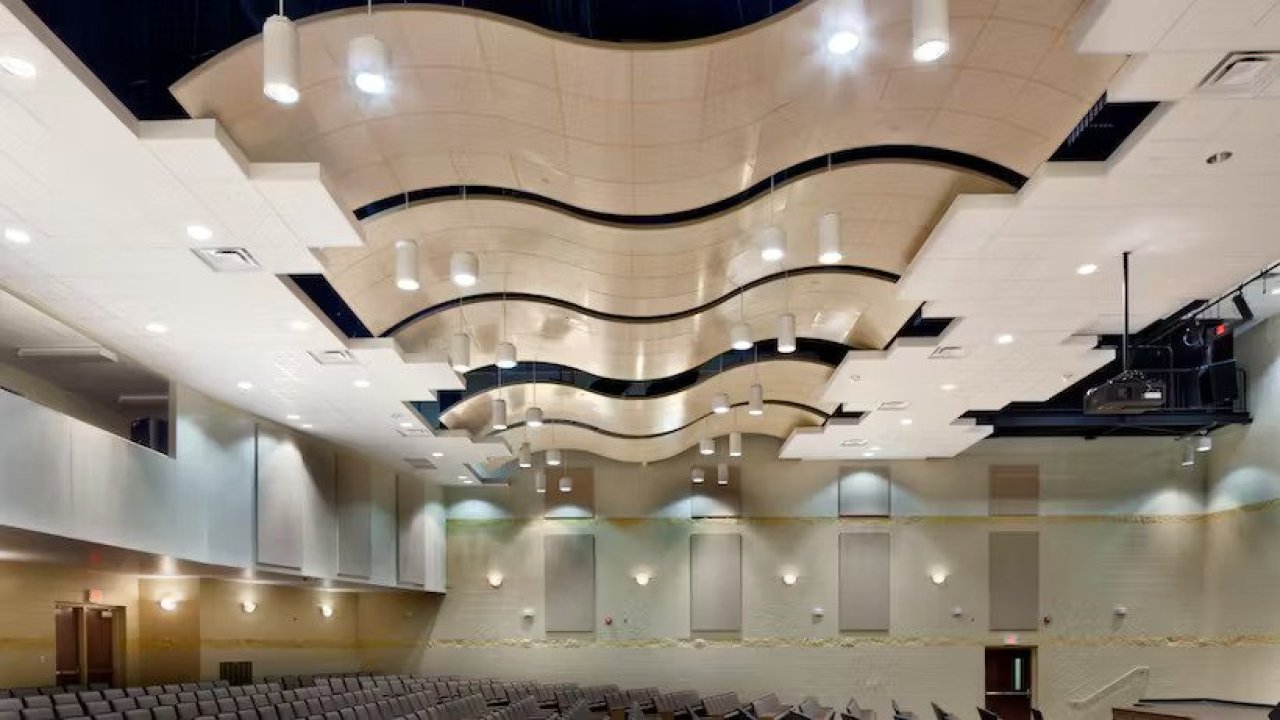 Acoustic ceilings supported by the strengths of stone wool